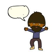 cartoon happy man with beard speech bubble N21