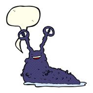 cartoon slug with speech bubble N8