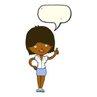 cartoon woman with idea speech bubble N138