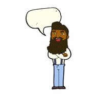 cartoon happy man with beard speech bubble N22