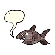 cartoon fish with speech bubble N43
