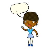 cartoon woman with idea speech bubble N139