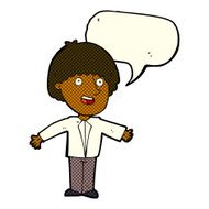 cartoon happy man with speech bubble N243
