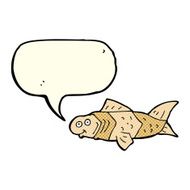 cartoon funny fish with speech bubble N8