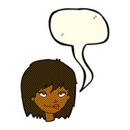 cartoon smiling woman with speech bubble N6