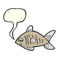 cartoon funny fish with speech bubble N9