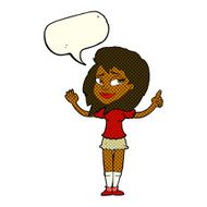 cartoon woman with idea speech bubble N140