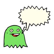cartoon ghost with speech bubble N12