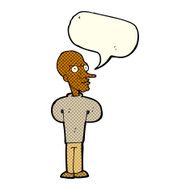 cartoon evil bald man with speech bubble N6