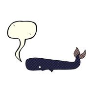 cartoon whale with speech bubble N19