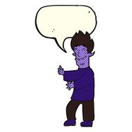 cartoon excited vampire with speech bubble N6