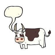 cartoon bull with speech bubble N14