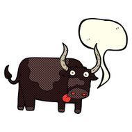 cartoon bull with speech bubble N15