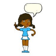 cartoon pretty maid woman with speech bubble N6