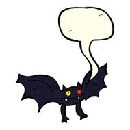 cartoon vampire bat with speech bubble N6