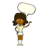 cartoon maid with speech bubble N23