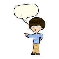 cartoon pointing boy with speech bubble N17