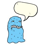 cartoon gross ghost with speech bubble N24