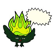 cartoon spooky vampire bat with speech bubble N3
