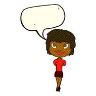 cartoon happy woman with speech bubble N140