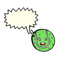 cartoon tennis ball with speech bubble N3