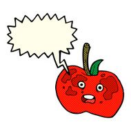 cartoon apple with speech bubble N19