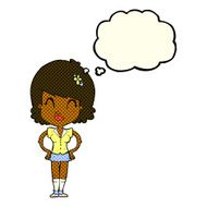 cartoon happy woman with speech bubble N141