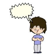cartoon happy man with speech bubble N246