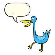 funny cartoon duck with speech bubble N6