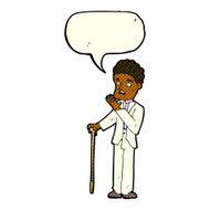 cartoon shocked gentleman with speech bubble N6