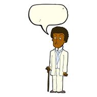 cartoon unhappy gentleman with speech bubble N6