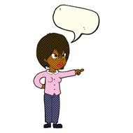 cartoon woman accusing with speech bubble N6