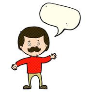 cartoon dad waving with speech bubble N6