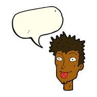 cartoon man sticking out tongue with speech bubble N17
