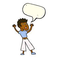 cartoon man panicking with speech bubble N31
