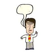 cartoon grumpy boss with speech bubble N6