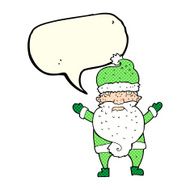 cartoon grumpy santa with speech bubble N6