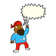 cartoon pirate with speech bubble N6