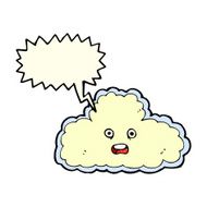 cartoon cloud symbol with speech bubble N5