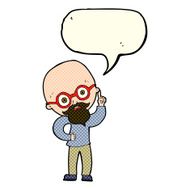 cartoon old man with speech bubble N12