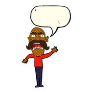 cartoon angry old man with speech bubble N76