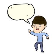 cartoon happy man with speech bubble N247