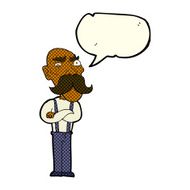 cartoon angry old man with speech bubble N77