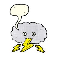 cartoon thundercloud with speech bubble N6
