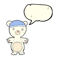 cartoon cute polar bear with speech bubble N39