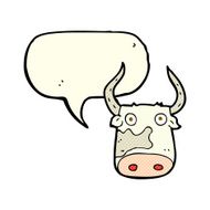 cartoon cow with speech bubble N22