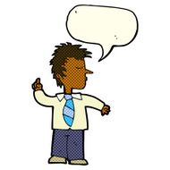 cartoon man making his point with speech bubble N6