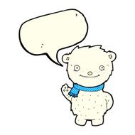 cartoon cute polar bear with speech bubble N40