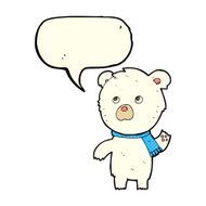 cartoon cute polar bear with speech bubble N41