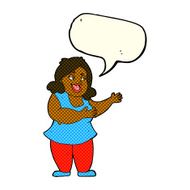 cartoon woman singing with speech bubble N3